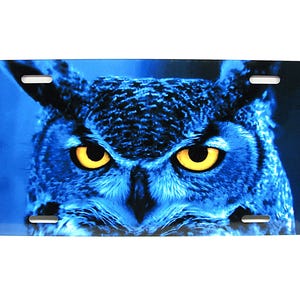 OWL EYES, Night OWL Metal Car Novelty License Plate Auto Tag