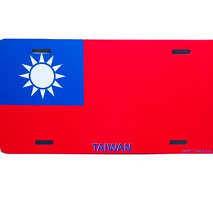 TAIWANESE TAIWAN FLAG Metal Car Novelty License Plate Auto Tag