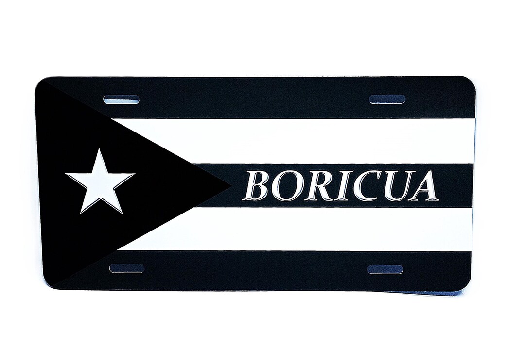 Boricua Puerto Rico Metal License Plate Frame – Standard US Size, Front Or Rear