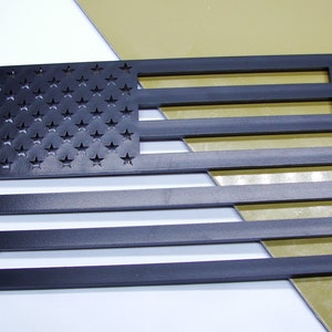 AMERICAN TACTICAL Flag Durable ABS Plastic Black 3D Large Car Emblem Sticker 5.0 "X 3.0"