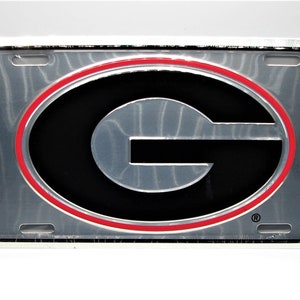 Officially Licensed UGA University of Georgia Bulldogs Super G 3D EMBOSSED Metal Car NOVELTY License Plate Auto tag