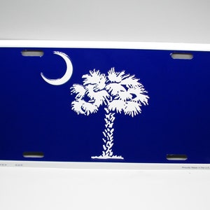 SOUTH CAROLINA State Flag 3D EMBOSSED Metal Car Novelty License Plate Auto Tag