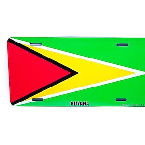 GUYANA GUYANESE FLAG Metal Car license Plate Auto Tag