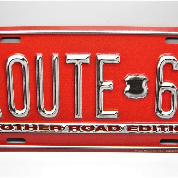 Route 66 Mother Road 3D EMBOSSED Metal Car NOVELTY License Plate Auto tag