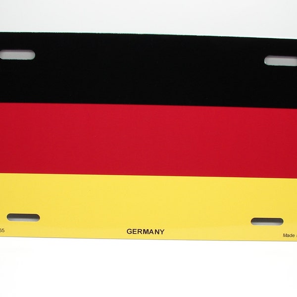 GERMAN GERMANY Flag Metal Car Novelty License Plate Auto Tag. Deutschlandfahne, Bundesflagge.