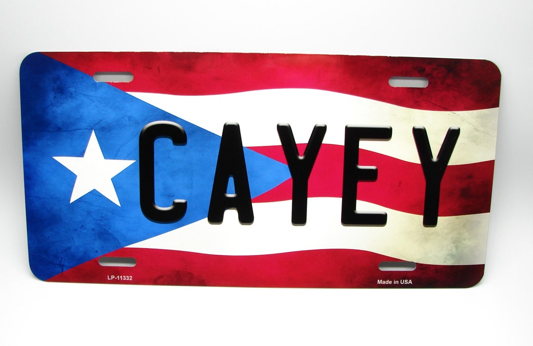 CAYEY PUERTO RICO Flag Metal Car Novelty License Plate Auto Tag. Puerto