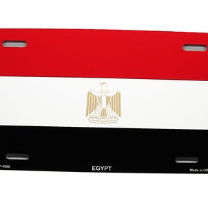 EGYPT FLAG Metal Car Novelty License Plate Auto Tag. EGYPTIAN Flag Car License Plate