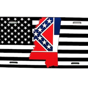 MISSISSIPPI STATE FLAG Karte amerikanische taktische Flagge Metall Auto Nummernschild Auto Tag