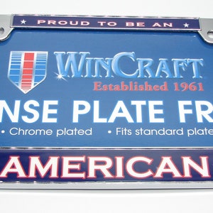 PROUD To be AMERICAN Chrome Metal Standard Car Size License Frame