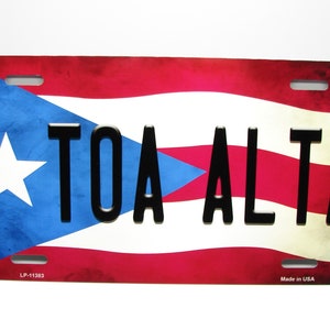 Toa Alta PUERTO RICO Flagge Metall Auto Neuheit Kennzeichen Auto Tag. Autokennzeichen der US-Regierung