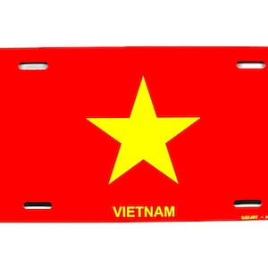 VIETNAM VIETNAMESE FLAG Metal Car license Plate Auto Tag