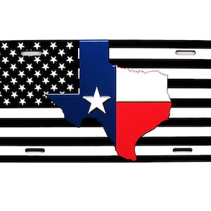 Mapa de la bandera del estado de Texas. Bandera táctica estadounidense. Placa de matrícula metálica para auto. Estado de la Estrella Solitaria.