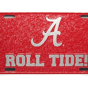 Officially Licensed BAMA University of ALABAMA Crimson Tide 3D EMBOSSED Metal Car Novelty License Plate Auto tag