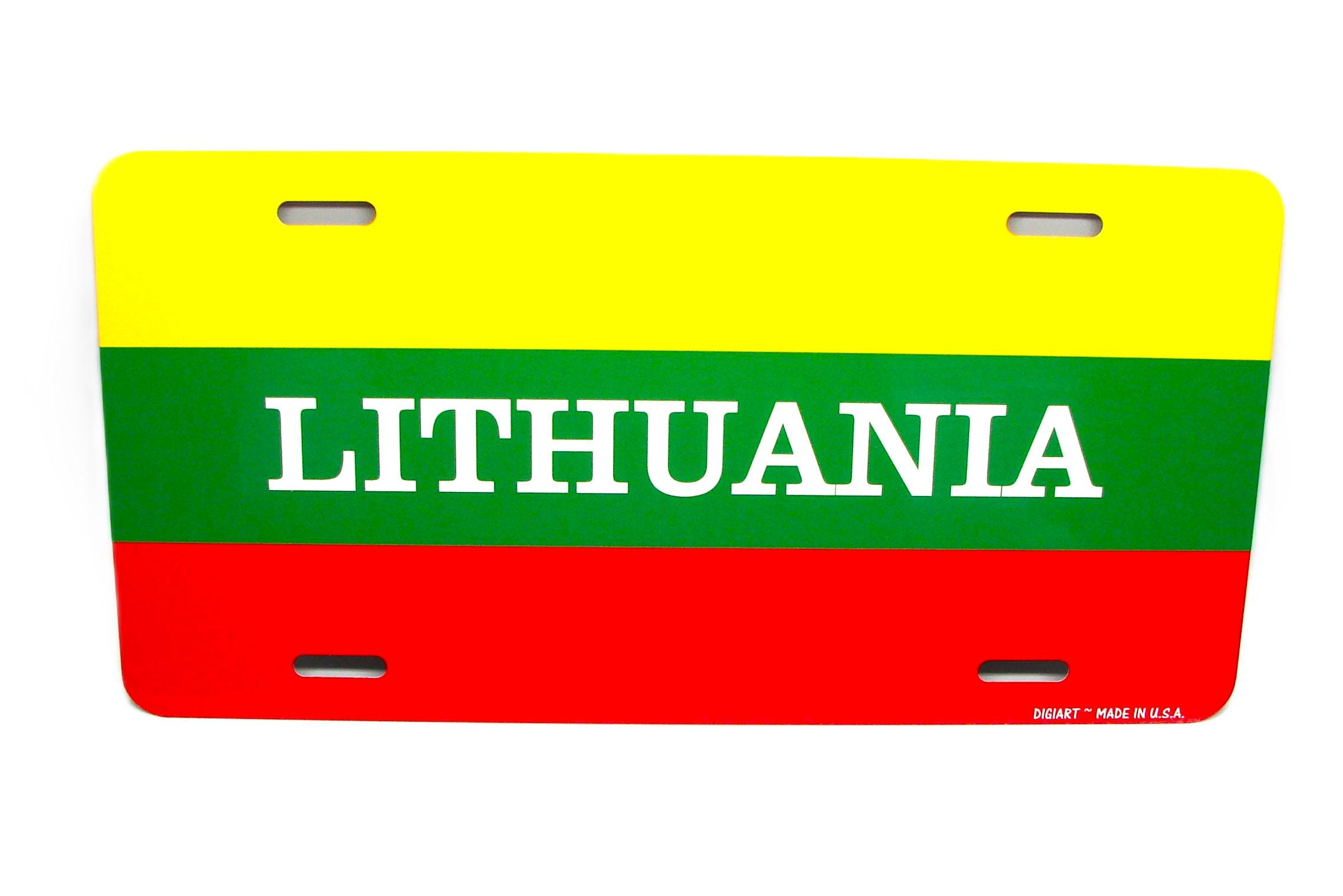 LITHUANIA, LITHUANIAN FLAG Metal Car Novelty License Plate Auto tag