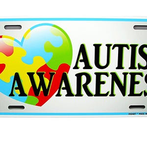 AUTISM AWARENESS Metall Auto Neuheit Nummernschild Auto tag