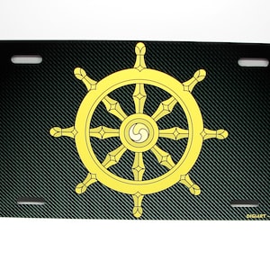Dharma Wheel BUDDHA BUDDHISM BUDDHIST Faith Metal Car Novelty License Plate Auto tag.