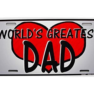 WORLD&#39;S GREATEST DAD Metal Car Novelty License Plate Auto tag