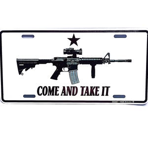Come and Take it Molon Labe 2nd Amendment Metal Car Novelty License Plate Auto tag