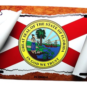 FLORIDA STATE FLAG Metal Car Novelty License Plate Auto Tag