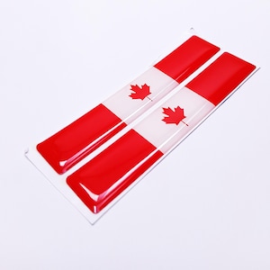 CANADA CANADIAN FLAG 3D Epoxy Car Emblem Decal Sticker Set (2) Flexible Durable Waterproof Highly Detailed Good Quality