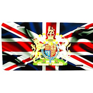 England BRITAIN BRITISH Waving Flag Metal Car Novelty License Plate Auto Tag. Union Jack, United Kingdom, UK Flag Car License Plate