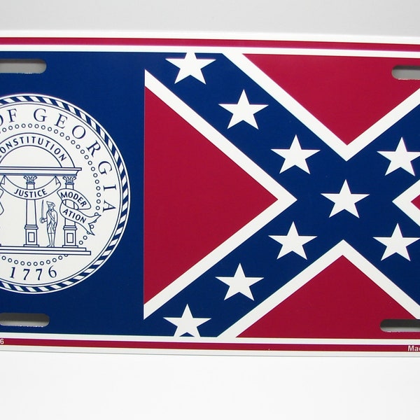 GEORGIA STATE FLAG 2001 Metal Car Novelty License Plate Auto Tag