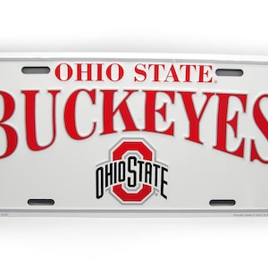 Officially Licensed OHIO STATE University Buckeyes 3D EMBOSSED Metal Car Novelty License Plate Auto tag