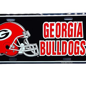 Officially Licensed UGA University of Georgia Bulldogs Super G 3D EMBOSSED Metal Car NOVELTY License Plate Auto tag