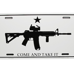 Come and Take it Molon Labe 2nd Amendment Metal Car Novelty License Plate Auto tag