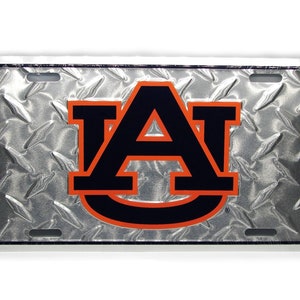 Officially Licensed Auburn Tigers AUBURN UNIVERSITY 3D EMBOSSED Metal Car Novelty License Plate Auto Tag