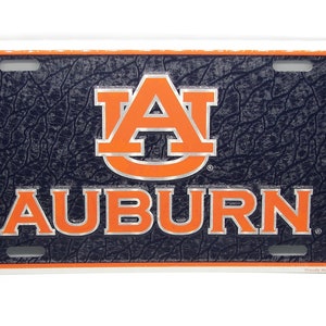 Officially Licensed Auburn Tigers AUBURN UNIVERSITY 3D EMBOSSED Metal Car Novelty License Plate Auto Tag