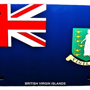 BRITISH VIRGIN ISLANDS Flag Metal Car Novelty License Plate Auto tag