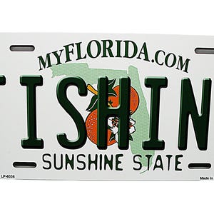 FLORIDA State FISHING Metal Car Novelty License Plate Auto Tag.  FLORIDA State car License Plate