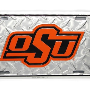 Officially Licensed OSU Oklahoma State Cowboys 3D EMBOSSED Metal Car NOVELTY License Plate Auto tag