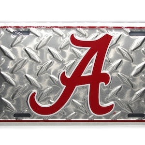 Officially Licensed BAMA University of ALABAMA Crimson Tide 3D EMBOSSED Metal Car Novelty License Plate Auto tag