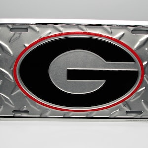Officially Licensed UGA University of Georgia Bulldogs Super G 3D EMBOSSED Metal Car Novelty License Plate Auto tag
