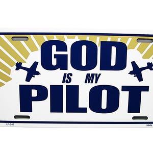 DEUS é meu piloto Jesus religioso espiritual cristão metal carro novidade placa de licença etiqueta automática