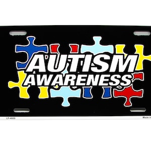 AUTISM AWARENESS Metall Auto Neuheit Nummernschild Auto tag