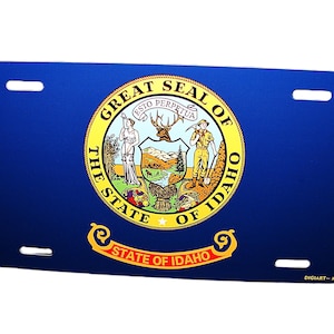 IDAHO STATE FLAG Metal Car Novelty License Plate Auto Tag