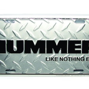Officially Licensed GM HUMMER emblem 3D EMBOSSED Metal Car Novelty License Plate Auto tag