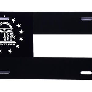 Tactical GEORGIA STATE FLAG Black And White format Metal Car Novelty License Plate Auto Tag