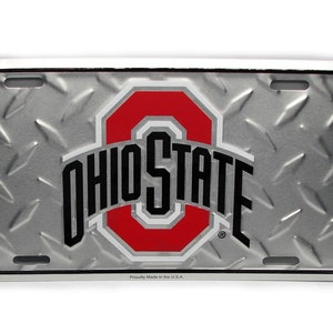 Officially Licensed OHIO STATE University Buckeyes 3D EMBOSSED Metal Car Novelty License Plate Auto tag
