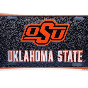 Officially Licensed OSU Oklahoma State Cowboys 3D EMBOSSED Metal Car NOVELTY License Plate Auto tag