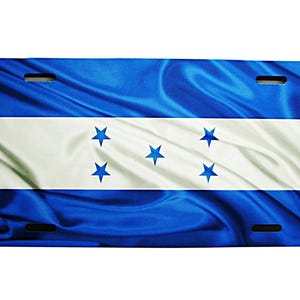HONDURAS Waving Flag Metal Car Novelty License Plate Auto tag. Bandera Honduras