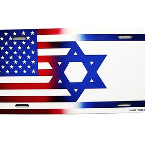 ISRAEL ISRAELI FLAG Davidstern Amerikanische Flagge Metall Neuheit Autokennzeichen Auto-Tag