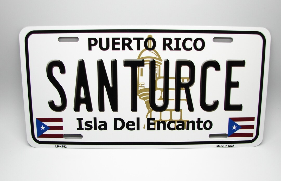 SANTURCE PUERTO RICO Isla Del Encanto Metal Car Novelty License Plate