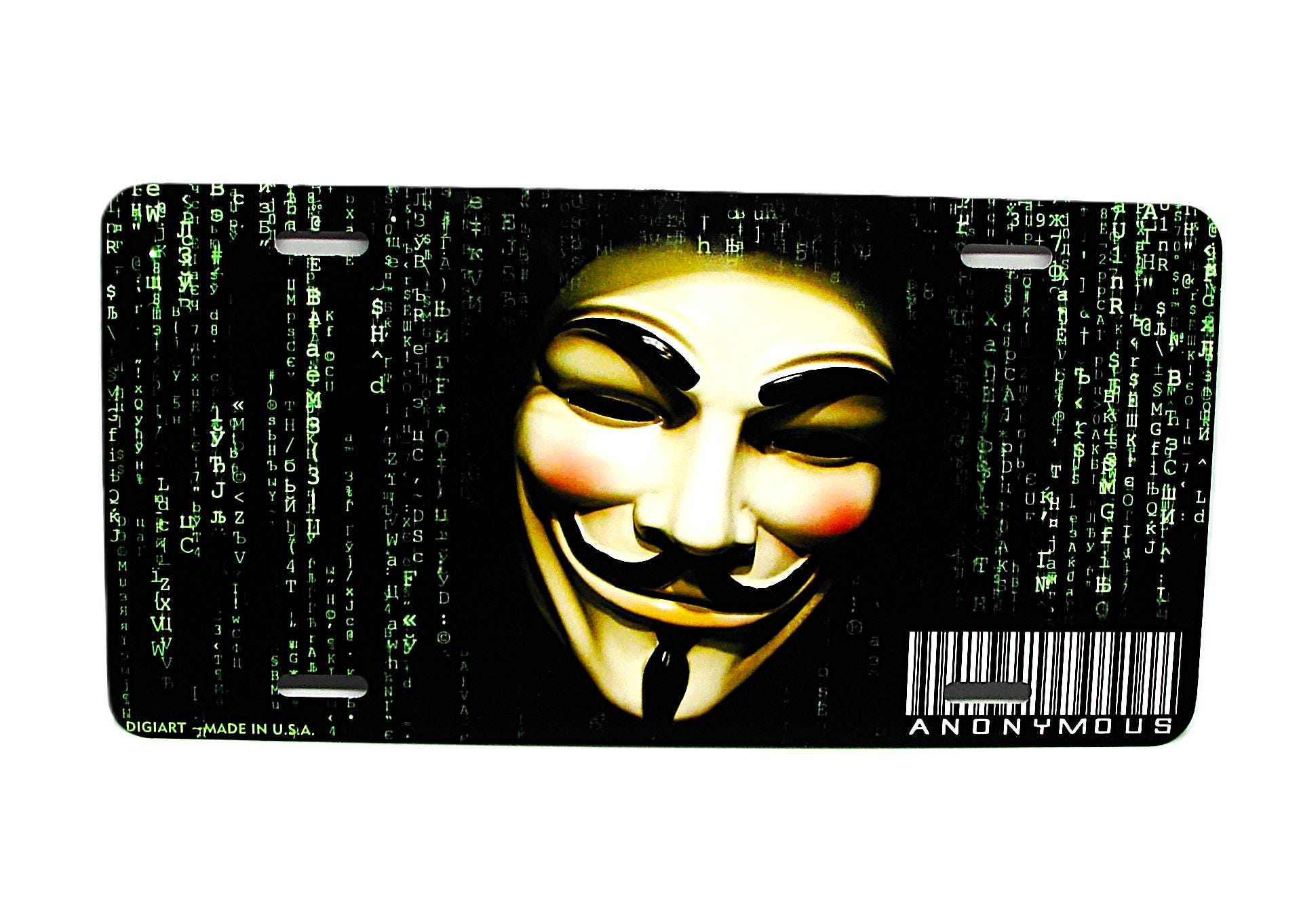 GUY FAWKES ANONYMOUS V for Vendetta Metal Car Novelty License Plate Auto Tag