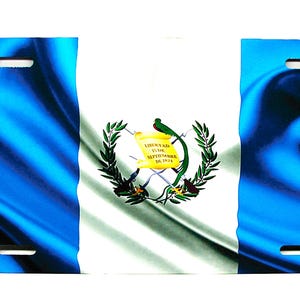 GUATEMALA Waving Flag Metal Car Novelty License Plate Auto tag. GUATEMALAN FLAG Car License Plate