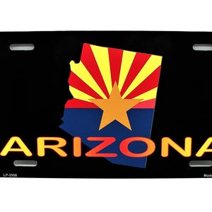 MAPA STANU ARIZONA Flaga Metalowa Tablica Rejestracyjna Samochodu Nowość Auto Tag