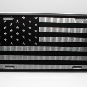 AMERICAN Tactical Flag 3D EMBOSSED Brushed Metal Car Novelty License Plate Auto Tag Vibrant Look